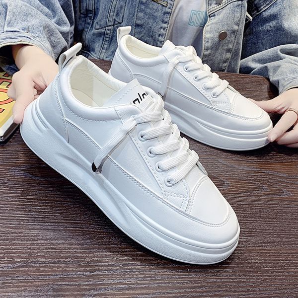 

zapatos de mujer 2020 primavera verano plataforma con cordones zapatos blancos zapatillas de deporte mujer tenis femenino casual zapatos de, Black