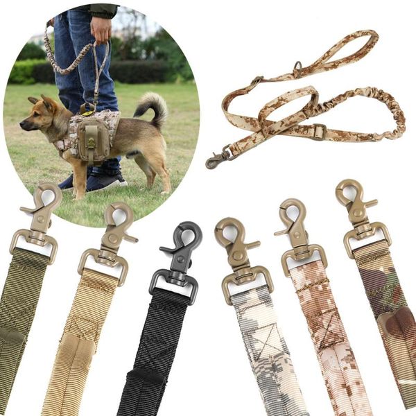 

dog collars & leashes tactical leash nylon no-pull bungee training leads elastic buffer for medium large dogs supplies