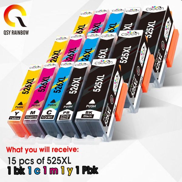 

qsyrainbow for canon pgi 525 cli 526 ink cartridge for canon pixma ip4850 ip4950 ix6550 mg5150 mg5250 mg5350 pgi-525 cli-526