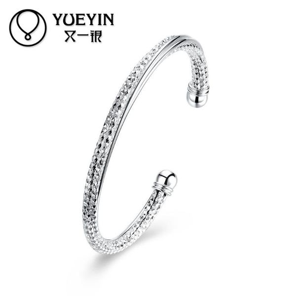 

bangle fashion silver plated bracelet for women bangles ladies classic pulsera original designs christmas gifts, Black