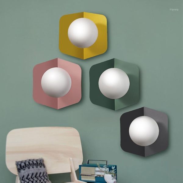 

modern creative dual-use led indoor wall lamp nordic macarons lampara de techo bedside stairs living room home deco vanity light1