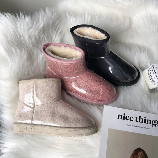 

snow boots women platform shoes woman flats winter woman shoe ankle boots for women's shoes 2020 plush boot female chaussure new, Black