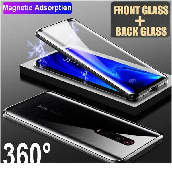 

double side 360 degree magnetic adsorption glass case for mi xiaomi redmi note 9s 9 10x 9t pro k20 jllmvc