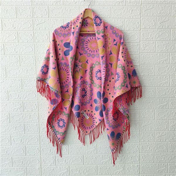 

scarves autumn ethnic wind big square scarf lady shawls female winter thickening warm travel shawl casual retro neckerchief, Blue;gray