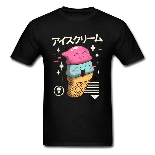 

kawaii ice cream print mens april fool day tees funny tshirt summer leisure black sport hooded sweatshirt hoodie men t shirt