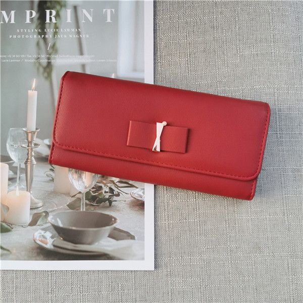 

luxurys designers bags sweet lady small fresh print long multifunctional wallet, Red;black