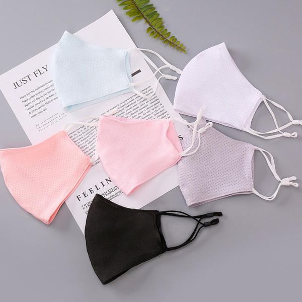 

dhl face mask pure color summer thin ice cold feeling sunscreen mask shade dust three-dimensional washable reusable designer face masks