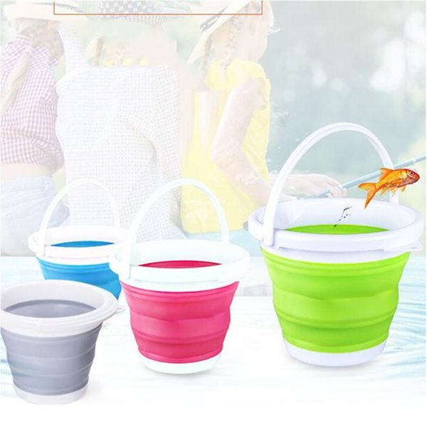 

3/5/10 l bucket for fishing promotion folding bucket car wash outdoor portable art bucket sile fishing supplies bbyskh