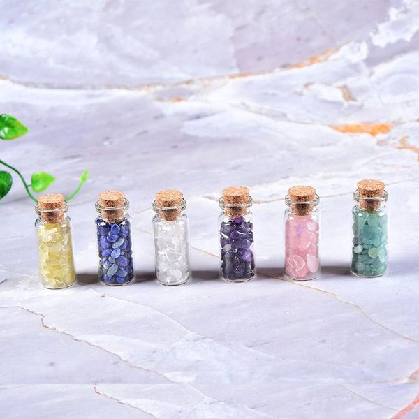 

1set natural crystal gravel specimen collection rose quartz amethyst glass bottle home decor lovers gift souvenir wishin qylroy, Black