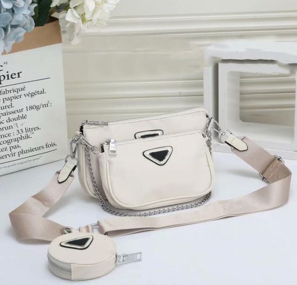 

2 pieces shoulder bags women chain handbags nylon crossbody fashion round bag accessories composite bag
