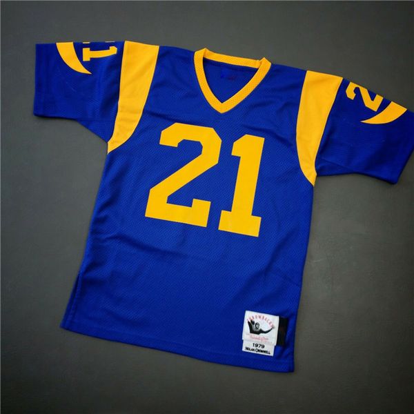 

ncaa vintage nolan cromwell mitchell & ness rams football jersey custom stitched, Black