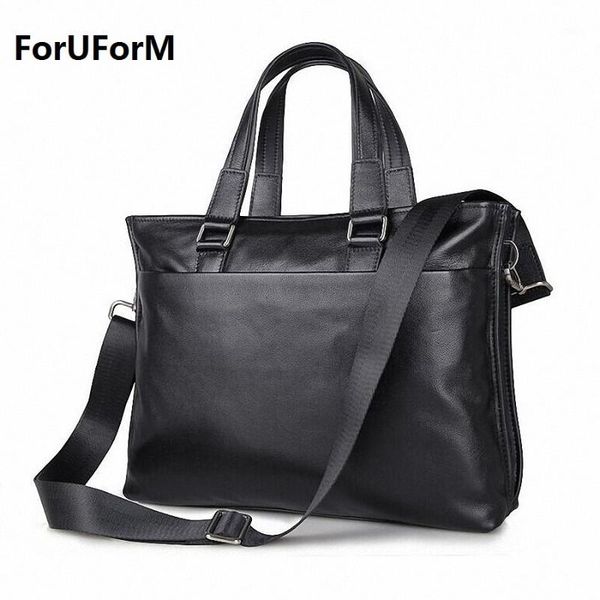 

briefcases wholesale- enuine leather lapbriefcase business zipper brown black handbag soft cowhide bag li-12831