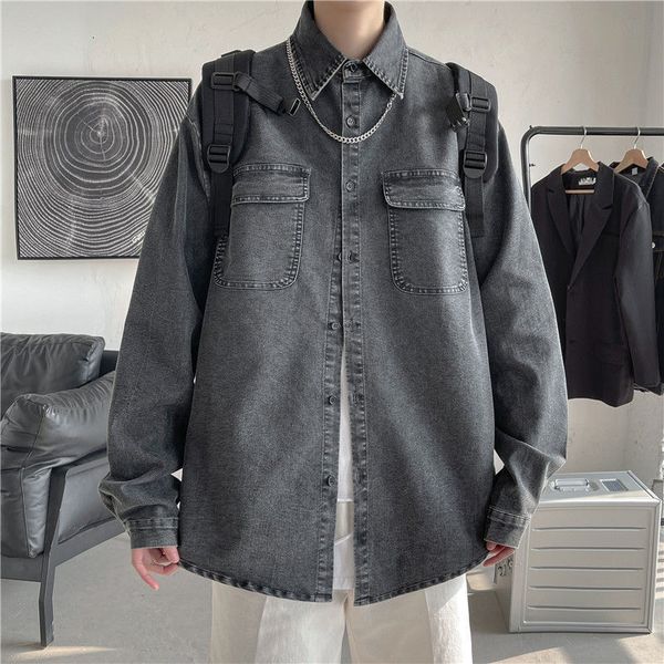 

2021 men's spring and winter new simple layered gray temperament jacket young clothes cjzb, Black;brown