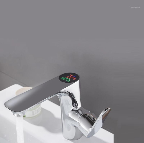 

bathroom sink faucets led digital basin faucet water power brass taps chrome plated temperate display faucet1
