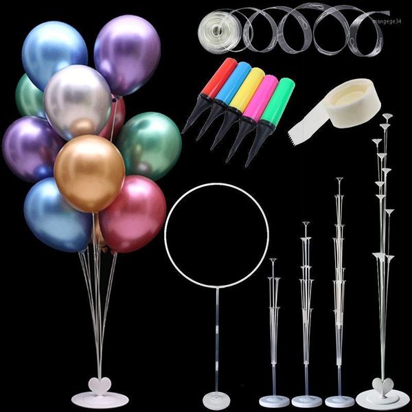 

1set/2sets white plastic balloon holder balloons frame decorations column stand for wedding birthday baloons globos decorations1