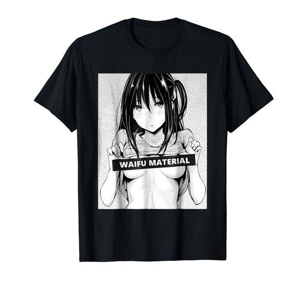 

waifu material funny hentai anime black 3xl short sleeve hip hop male battery funny sport hooded sweatshirt hoodie t shirt