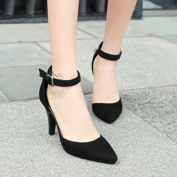 

morazora 2020 new arrive pointed toe pumps women simple buckle summer elegant party wedding high heels shoes y200702, Black