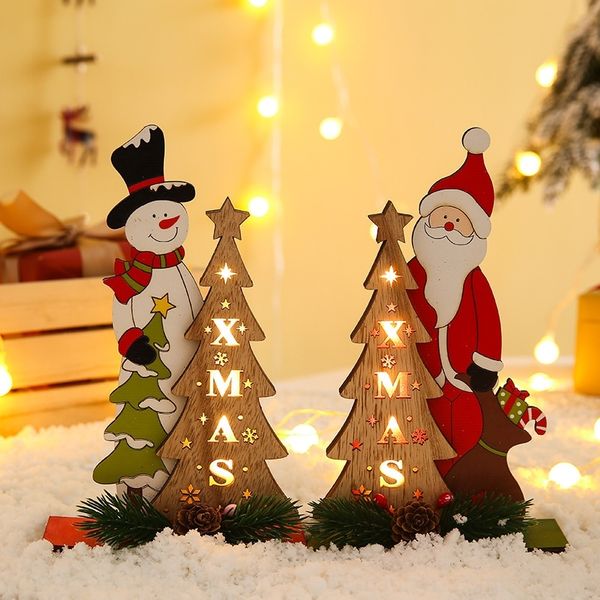 

oa3a8 ruiqi decorations luminousluminous window tree snow old luminouslumino decorations christmas with lights scene layout ruiqi wooden orn