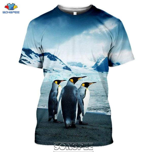 

animal birds penguin print 3d print shirts hippie kawaii comics men clothing