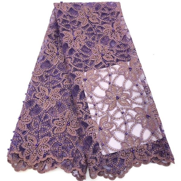 

cassiel african lace fabric 2020 lace nigerian fabric with beaded embroidery tulle french for wedding, Pink;blue