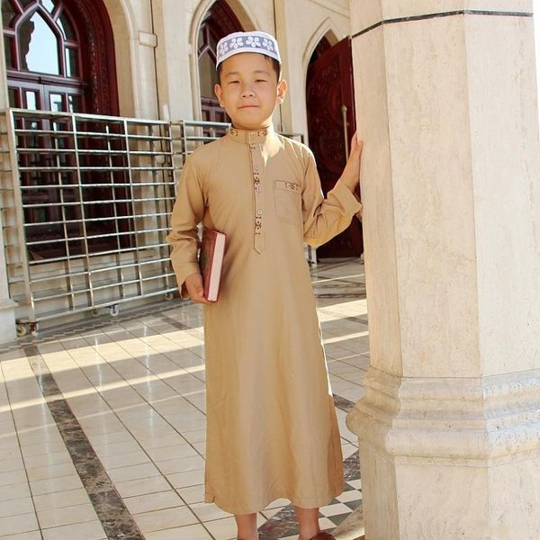 

islamic boy jubba thobe muslim clothing kaftan arab abaya eid prayer children robes kids islam for boys clothes 80-170cm1, Red