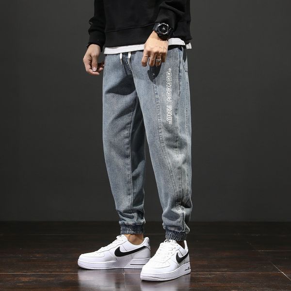 

2020 jeans loose fashion pants men's autumn winter tooling, Blue