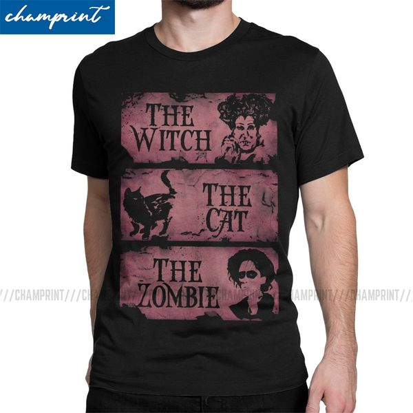 

men's the wicth the cat the zombie vintage tees short sleeve hocus pocus halloween round neck 6xl hooded sweatshirt hoodie men t shirt