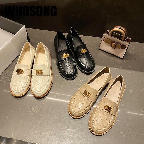 

2021 spring women shoes girls real leather platform shoes woman brand heels ladies round toe female soft casual new, Black