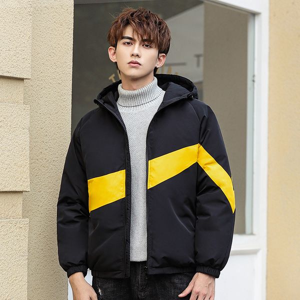 

winter new thickened hooded down jacket for men, Black