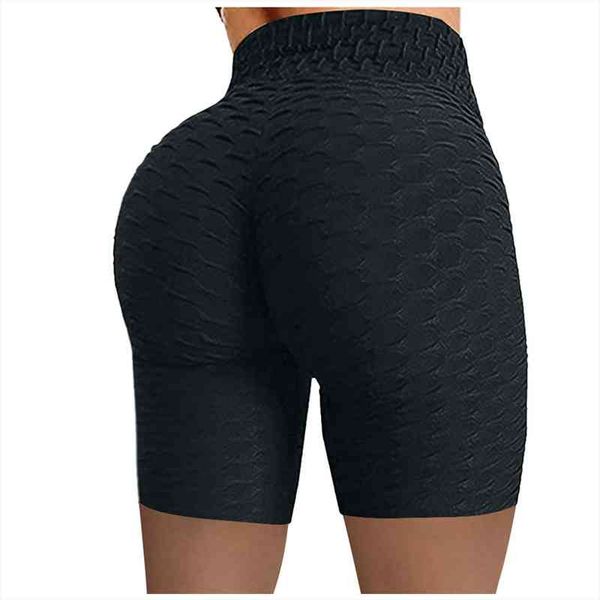

high waist seamless leggings jacquard short push up women workout sport running leggings gym girl short pant athletic jeggings, Black