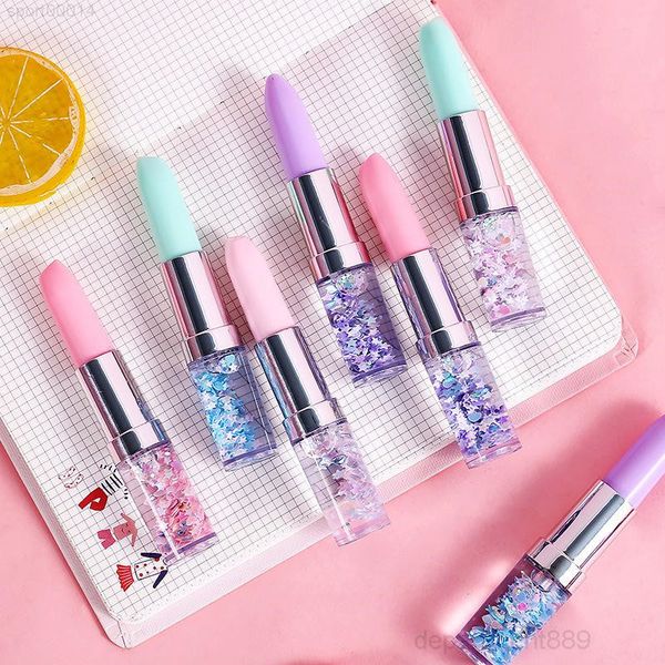 

creative gel lipstick shaped oil quicksand girl signature pen small fresh portable student ballpoint pens owf2262