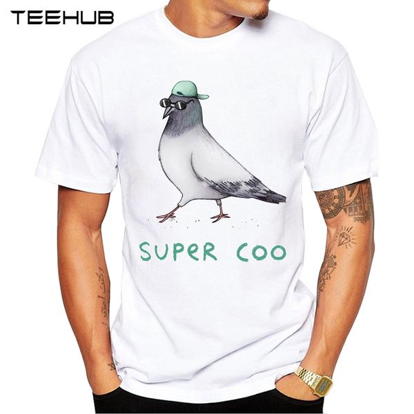 

teehub новое прибытие мужская супер coo птицы printed t-shirt с коротким рукавом повседневная дизайн футболка hipster прохладный tops спорта