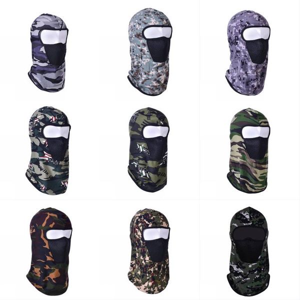 

camouflage headgear fishing face cover motorcycle windproof mask balaclava sport cycling ski bandana 13 styles kimter-k279fa, Black