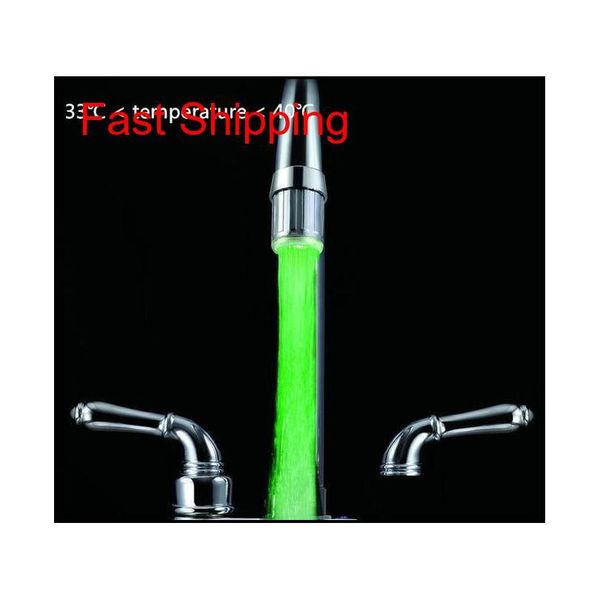 

led water tap new fashion 3 color water glow tap led faucet light temperature sensor most faucet kitc qyljpx dh_seller2010