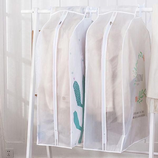 

storage boxes & bins coat dust cover wardrobe bag garment home peva zipper durable clothes dress organizer clothing hanging clean
