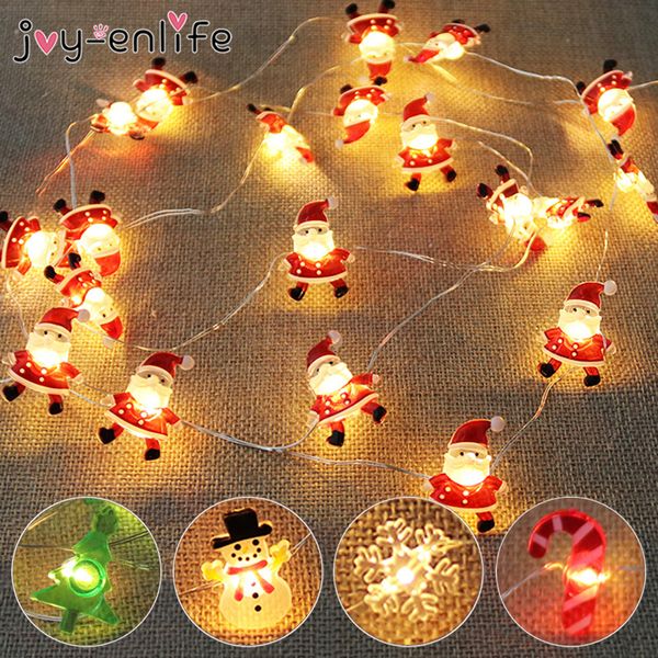 

2m 20led santa claus snowflake tree led light string decoration for home 2020 christmas ornament xmas gift new year