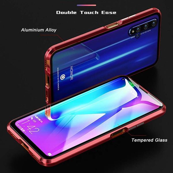 

luxury magnetic absorption metal cases for huawei honor 20 20i 20pro lite phone cover double sided glass honor20 pro i h bbyuxp