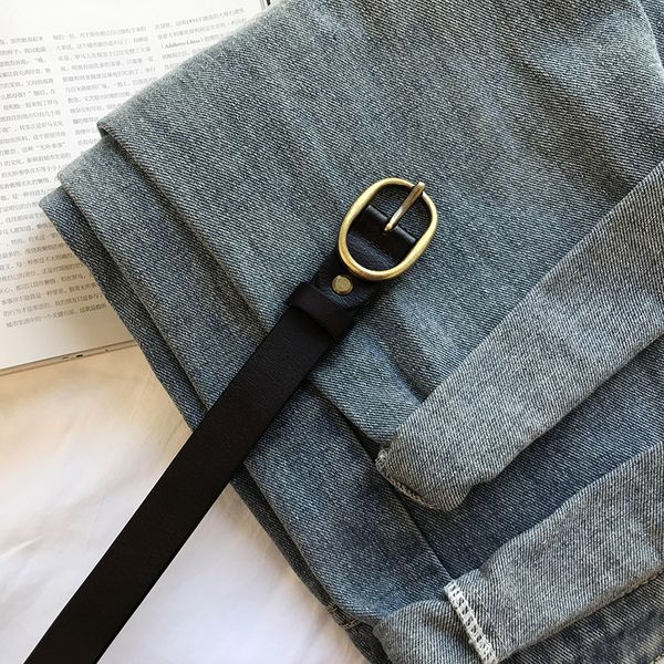 

женщина тонкой кожи леди пояса простой универсальный джинсы с украшением моды корейских студентов, Black;brown