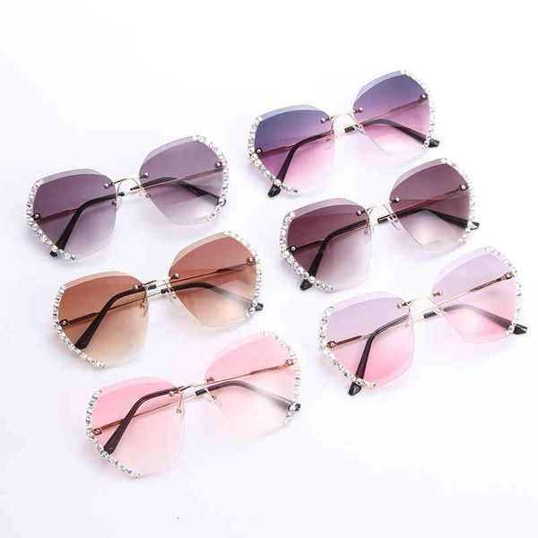 

retro oversized diamond square sunglasses retro uv400 rimless sunglasses summer sun glasses eyewear accessories, White;black