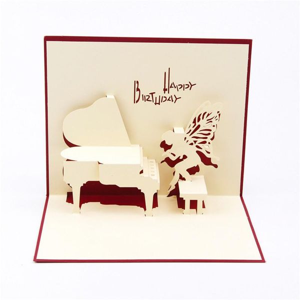 

greeting cards 1pcs multicolor 3d up card with vintage for wishes of birthday/ year valentine's gift