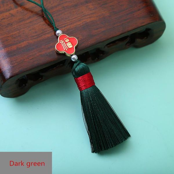 

10pcs four leaf grass metal caps fringe trim bookmark silk tassels diy curtain clothes craft supplies classical style pendant h wmtxyv