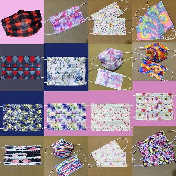 

3 layer 95% filtration efficiency multicolor cartoon butterfly disposable face mask dustproof prevention influenza face mouth mask
