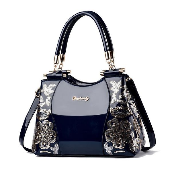 

totes flower fashion alligator women handbags european design patent leather shoulder bags female girl crossbody bag