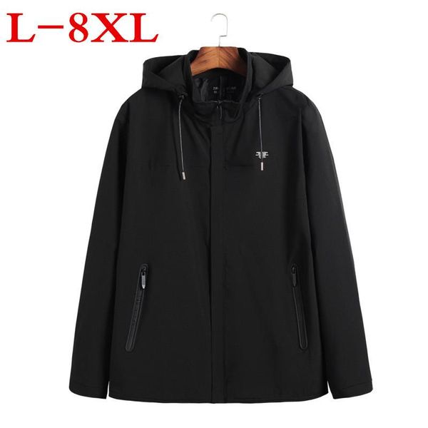 

men's jackets plus size 8xl 7xl arrival men fashion tide male hooded spring and autumn coat wholesale, Black;brown
