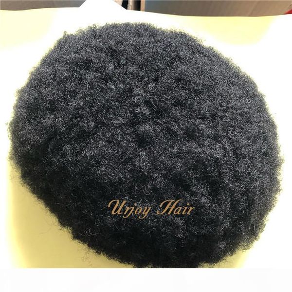

afro hair toupee 8*10 afro curl men toupee mono with pu base toupee jet black men hair replacement