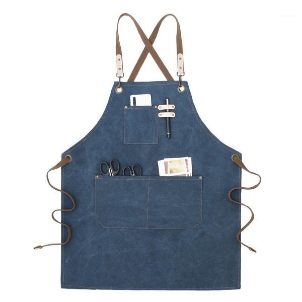 

canvas apron painting barista shop barber overalls men and women fashion apron logo print1