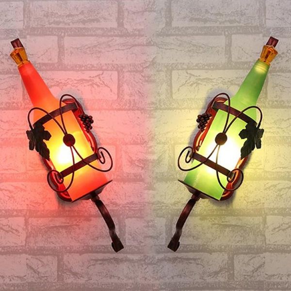 

wall lamp modern glass bottle light sconces e27 bulb led source bar restaurant lighting fixture