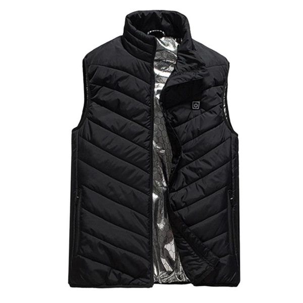 

men's down & parkas 9 areas heated vest men women jacket winter fishing hunting tactical usb outdoor veste chauffante, Black