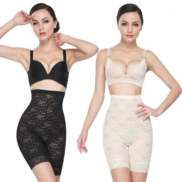 

s-xl women body shaper lace high waist tummy shaper breathable shapewear panty shaping butt lifter pants lace control pant1, Black;white