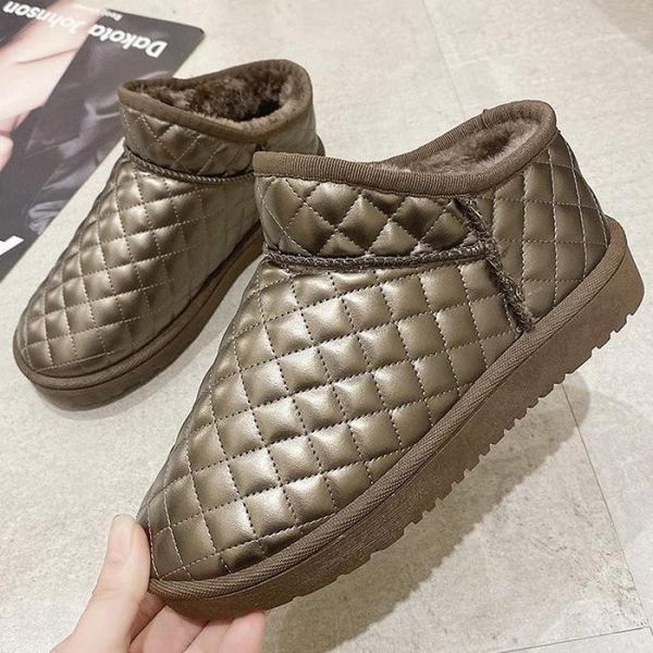 

2020 snow boots женская зимняя обувь студенты теплый плюшевые сапоги круглый toe черный zapatos de mujer botas mujer слип-на, Black